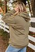 "Happiness Begins With Sweater Weather" Hoodie- Olive