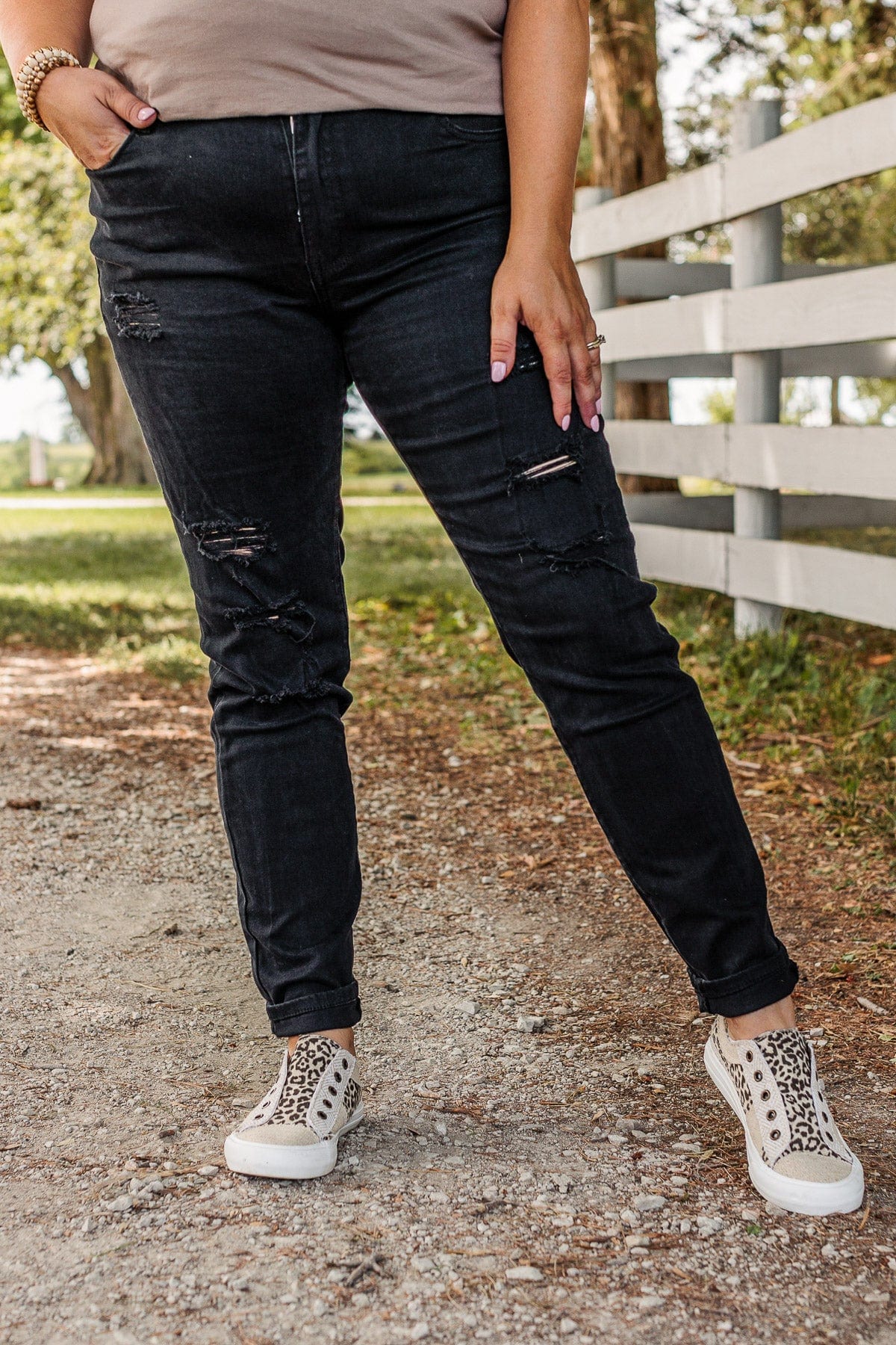 Mack & Mal Distressed Skinny Jeans- Ariana Wash
