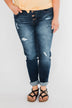C'est Toi Distressed Button Fly Skinnies- Emily Wash