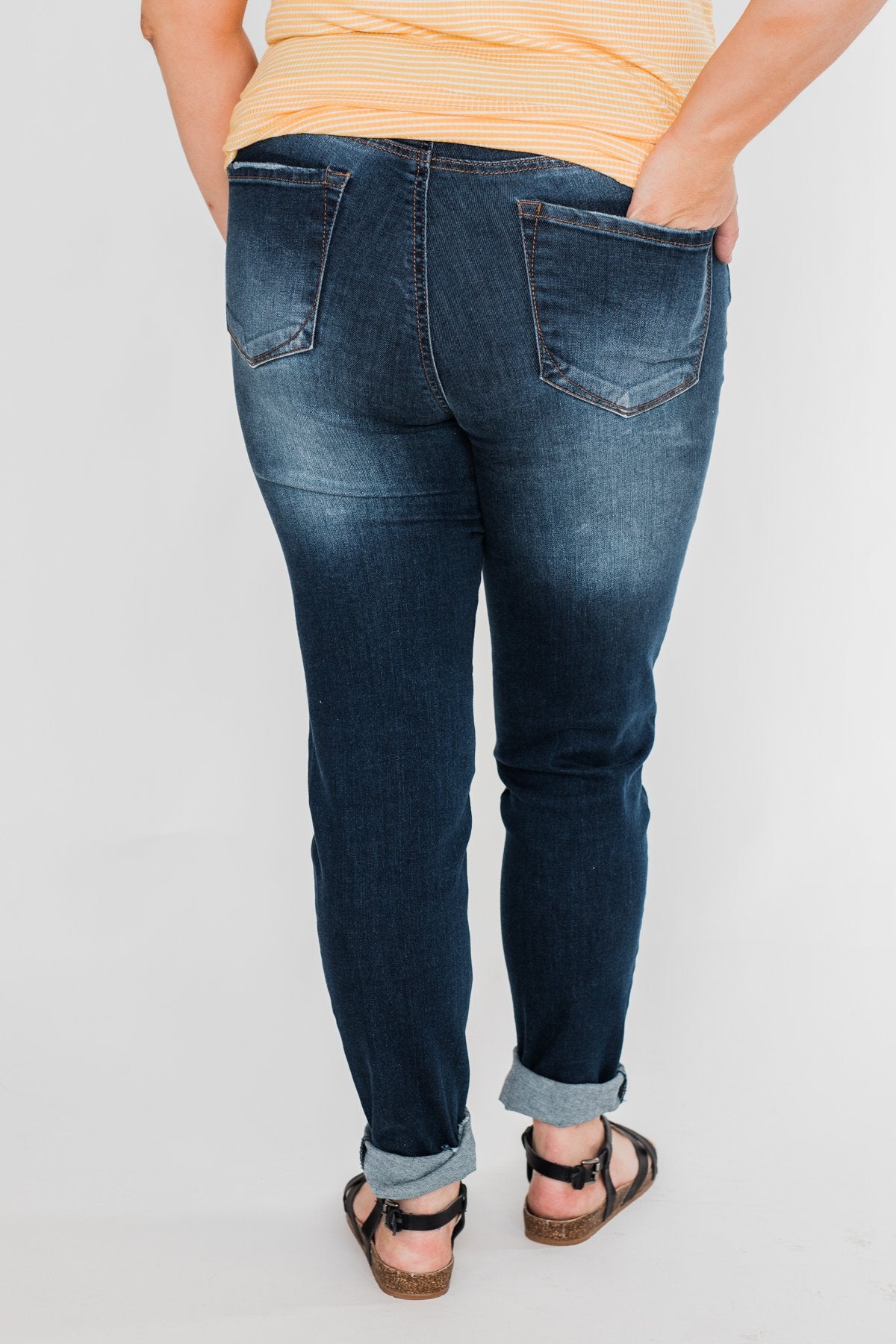 C'est Toi Distressed Button Fly Skinnies- Emily Wash