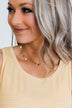 Single Teardrop Charm Necklace- Gold