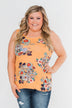 Waiting For You Floral Tank Top- Light Orange