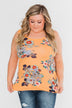 Waiting For You Floral Tank Top- Light Orange