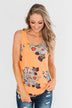 Waiting For You Floral Tank Top- Light Orange