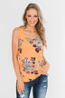 Waiting For You Floral Tank Top- Light Orange