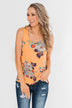 Waiting For You Floral Tank Top- Light Orange