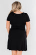 Simple Yet Elegant Short Sleeve Dress- Black