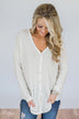 Back to You Thermal Button Top- Ivory