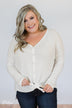 Back to You Thermal Button Top- Ivory