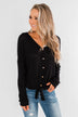 Thermal Button Knot Top- Black
