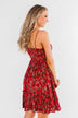 Saying Goodbye Floral Tie Dress- Red