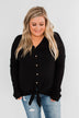 Thermal Button Knot Top- Black