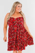 Saying Goodbye Floral Tie Dress- Red