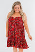 Saying Goodbye Floral Tie Dress- Red
