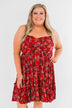Saying Goodbye Floral Tie Dress- Red