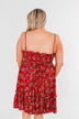 Saying Goodbye Floral Tie Dress- Red