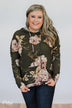 Back to the Garden Floral Hoodie- Olive