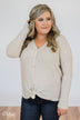 Back to You Thermal Button Top- Taupe