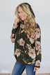 Back to the Garden Floral Hoodie- Olive