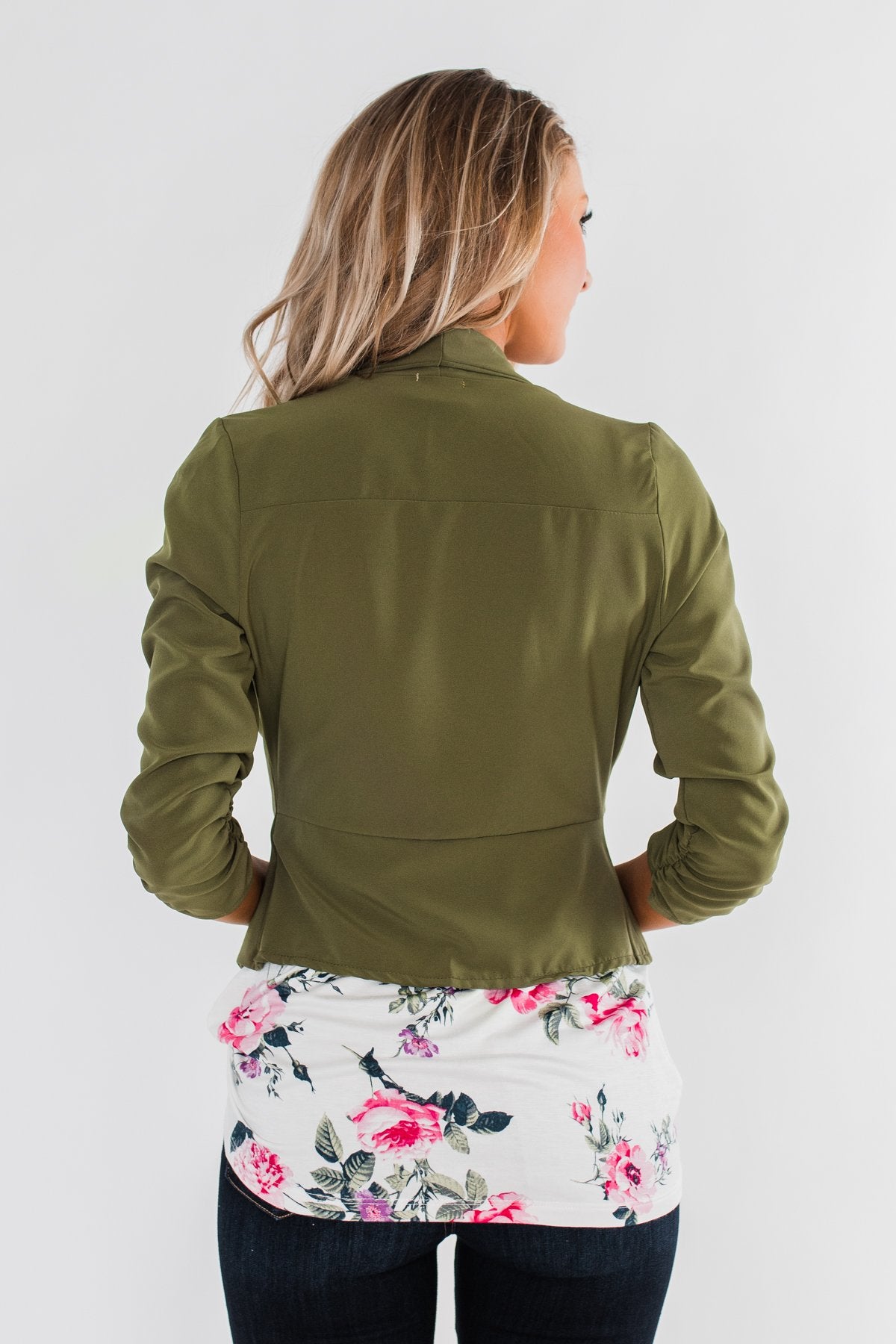 Pretty & Professional Blazer- Olive