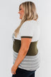 Right Here With Me Color Block Top- Ivory & Olive