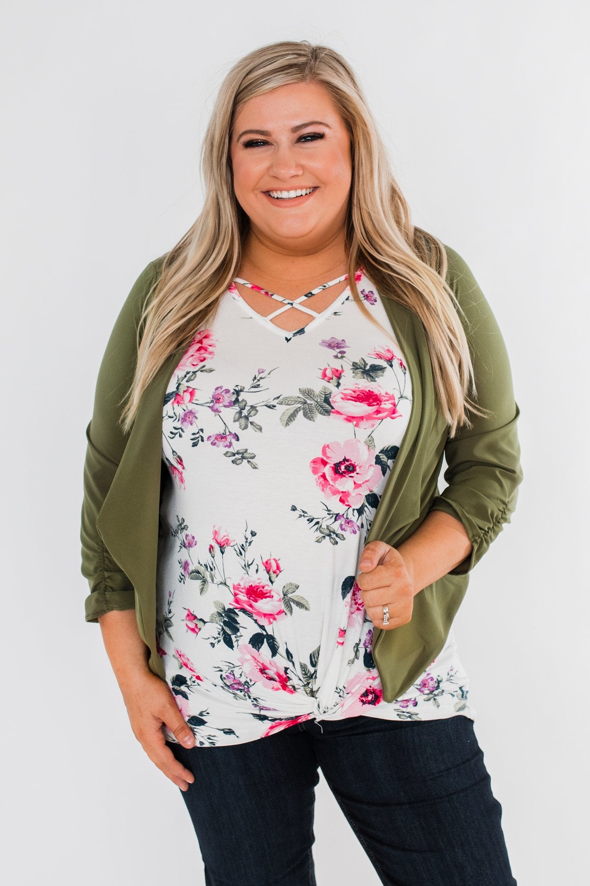 Pretty & Professional Blazer- Olive