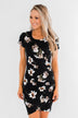 You're Beautiful Floral Dress- Black