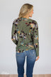 My Wish to You Floral Thermal Top- Dark Sage