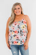 Always A Good Time Floral Tank Top- Periwinkle