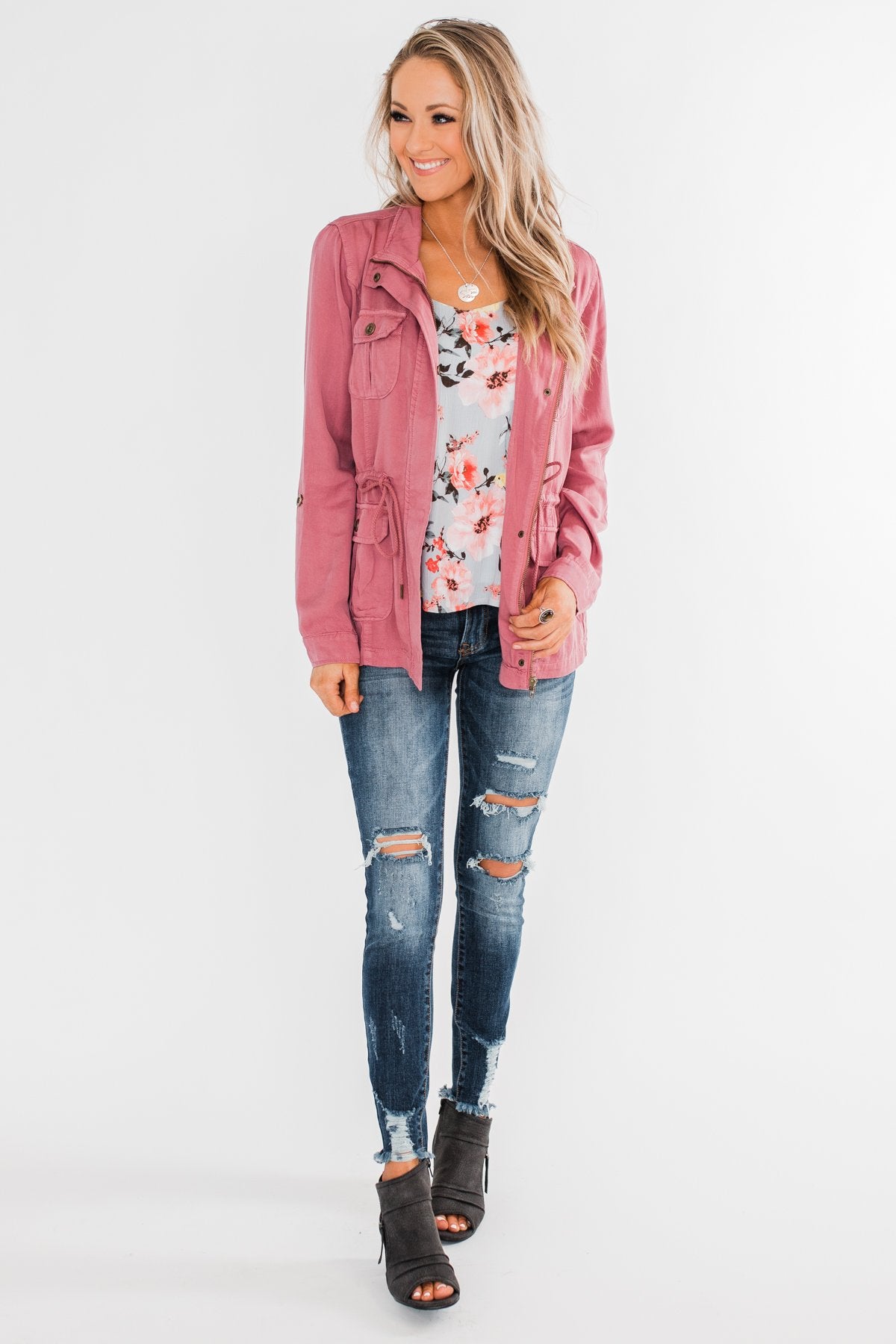 Always A Good Time Floral Tank Top- Periwinkle