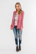 Carried Away Drawstring Waist Jacket- Mauve