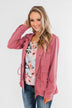 Carried Away Drawstring Waist Jacket- Mauve
