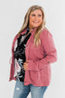 Carried Away Drawstring Waist Jacket- Mauve