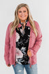 Carried Away Drawstring Waist Jacket- Mauve