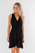 Every Spotlight Ruffle & Wrap Dress- Black