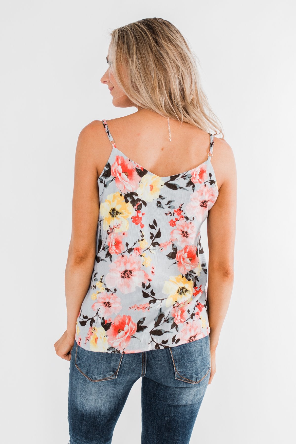 Always A Good Time Floral Tank Top- Periwinkle