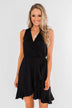 Every Spotlight Ruffle & Wrap Dress- Black