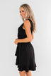 Every Spotlight Ruffle & Wrap Dress- Black