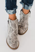 Very G Twinkle 2 Snake Print Booties- White