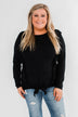 Taking My Time Long Sleeve Ruffle Top- Black