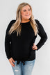 Taking My Time Long Sleeve Ruffle Top- Black
