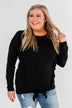 Taking My Time Long Sleeve Ruffle Top- Black
