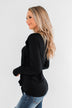 Taking My Time Long Sleeve Ruffle Top- Black