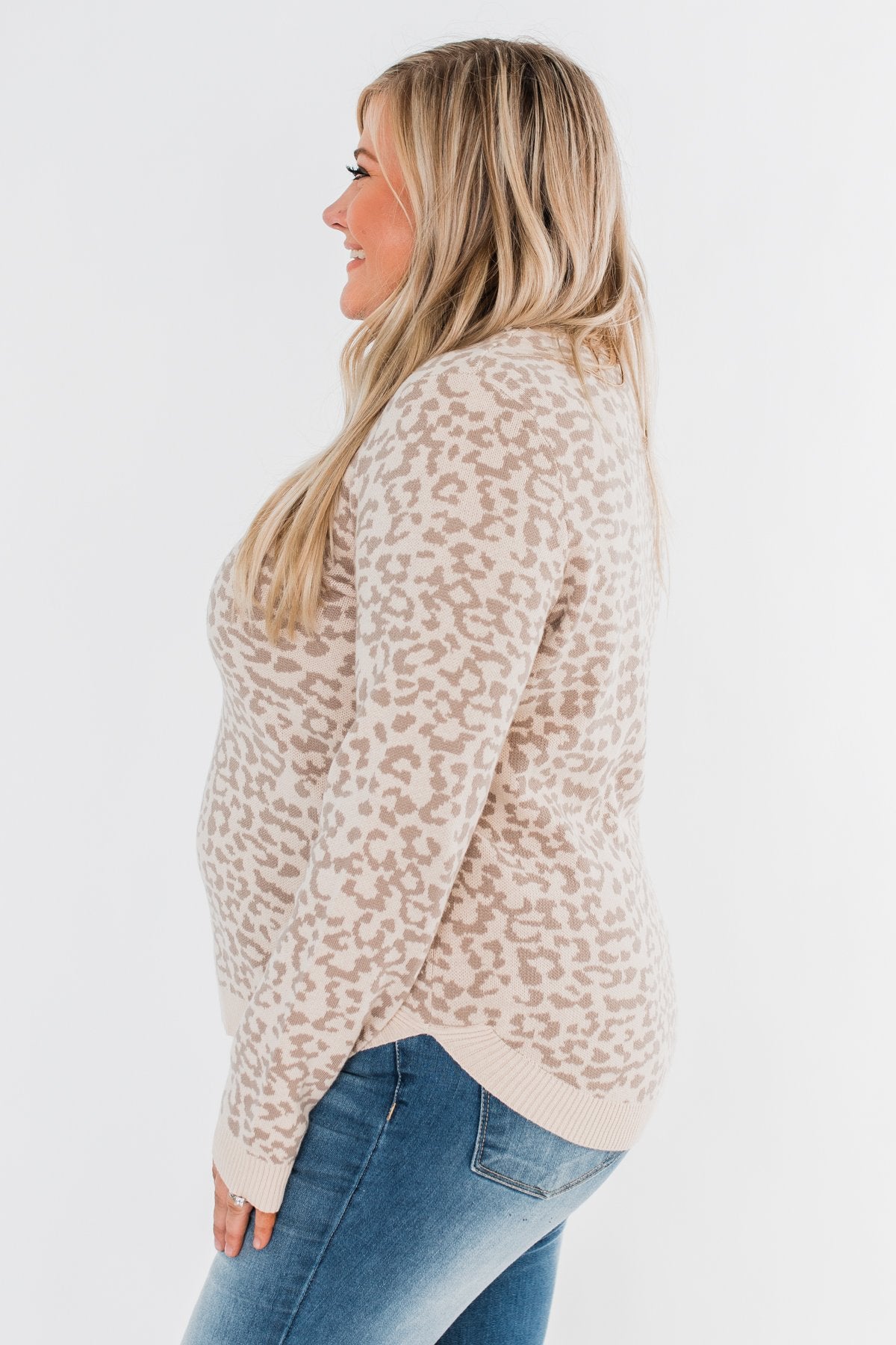 Naturally Fierce Leopard Sweater- Beige