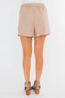Elastic Waist Tie Shorts- Taupe