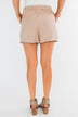 Elastic Waist Tie Shorts- Taupe