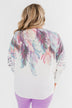 *2nds* Colorful Feather Dolman Sleeve Top- Ivory