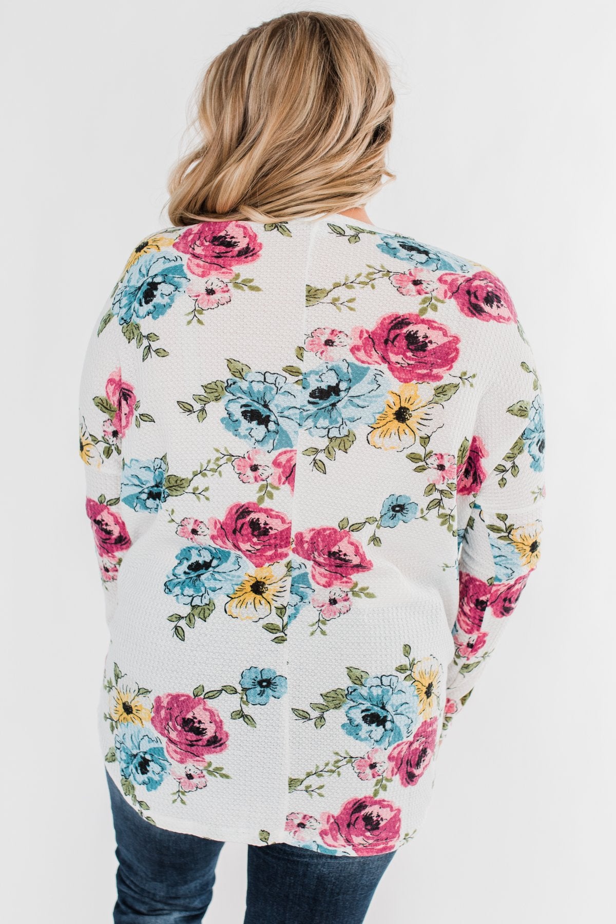 Good Life Floral Thermal Top- White