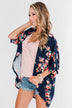 Never Been Better Floral Kimono- Navy