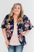 Never Been Better Floral Kimono- Navy